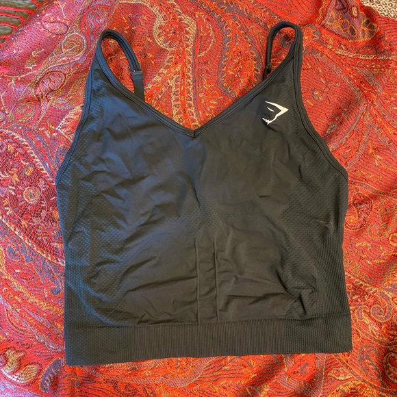 Gymshark Vital Seamless 2.0 Midi Tank - Woodland Green Marl - Picture 2 of 4